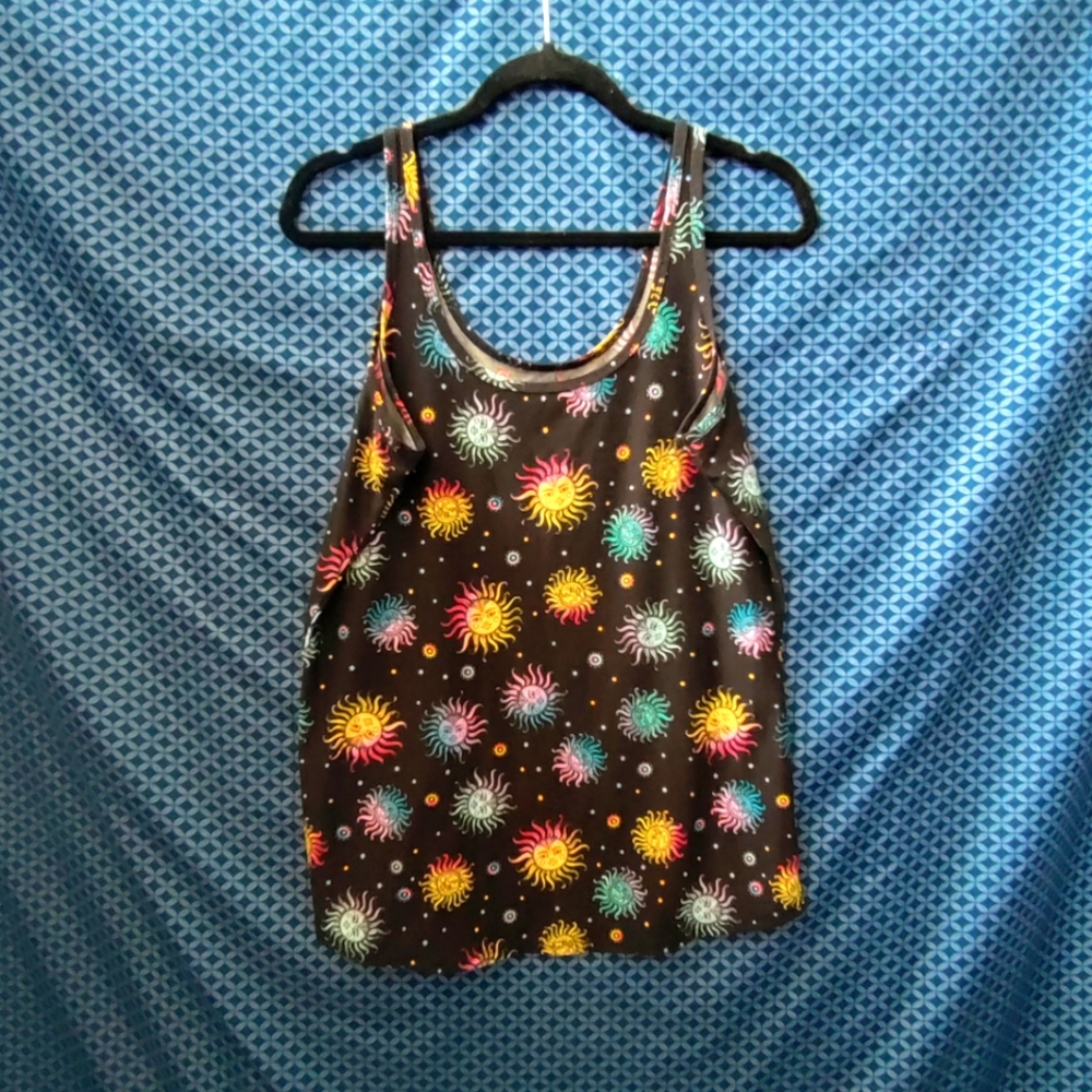 No Boundaries - Women's plus black tank with sun & moon design. Size- 2XL